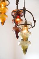 Modern glass chandelier detail