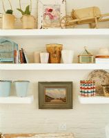 Detail of objects on shelves