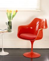 Red Tulip chair in modern living room