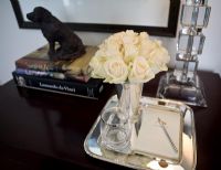 Flowers on bedside table