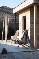 Wooden spa room in garden