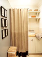 Bathroom with small shower