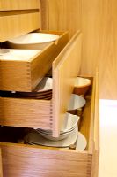 Wooden kitchen drawers 