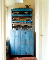 Rustic blue dresser 