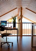 Modern home office in loft space 