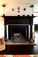 Fireplace in country living room 