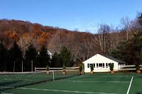Tennis courts and building exterior