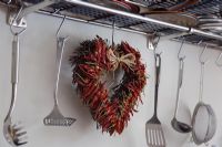 Dried chillies in heart shape