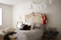 Modern bedroom with chirstmas decorations