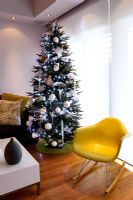 Modern living room decorated for christmas