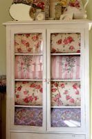 Fabrics in cabinet detail 
