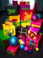 Colourful Christmas presents 
