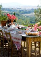 Dining table and chairs outdoors 
