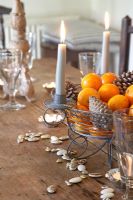 Country dining table at Christmas