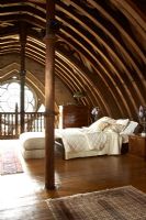 Vaulted ceiling in classic bedroom