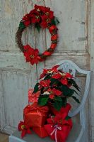 Christmas wreath and presents