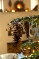 Christmas tree decorations detail 