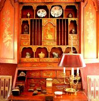 Large red oriental cabinet 