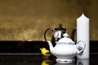 Teapot on kitchen worktop