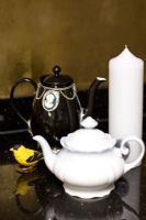 Teapot on kitchen worktop