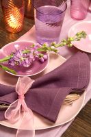 Dining table place setting detail 