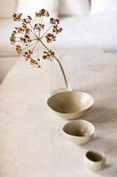 Handmade bowls and flower detail 