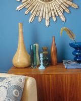 Collection of vases on living room sideboard