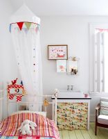 Modern childrens bedroom with sink 