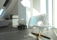 Eames chair in modern minimal living room 