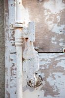 Exterior of rustic door and latch
