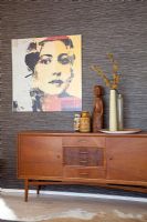 Modern living room with retro sideboard