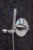 Modern shower head and tap, detail