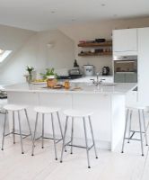 Modern white kitchen-diner