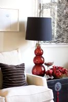 Modern glass lamp in living room 