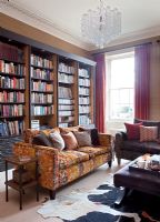 Large bookcases in classic living room 