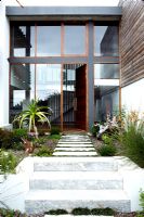 Modern house exterior and front door 
