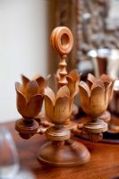 Carved wooden candelabra, detail