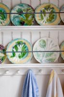 Collection of colourful plates, detail