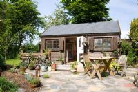 Summerhouse and garden furniture