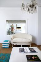Furniture in eclectic bedroom 