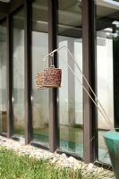 Bird feeders in garden, detail