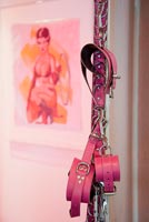 Pink studded belts and cuffs