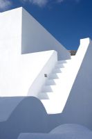 Whitewashed exterior staircase 