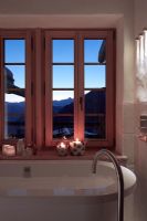 Modern bathroom with ambient lighting 