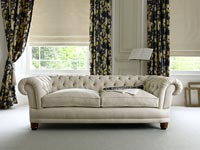 Chesterfield style sofa in living room