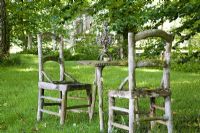 Rustic garden table and chairs 