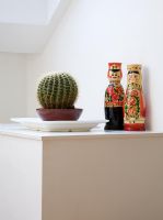 Cactus and russian dolls on display