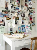 Home office with photo display