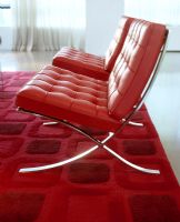 Red leather Barcelona chair