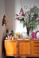 Retro sideboard with display of ornaments